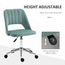 Green Velvet Swivel Office Chair for Home Study