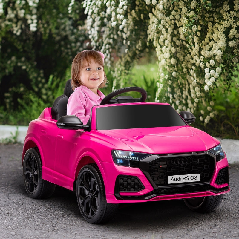 6V Pink Audi RS Q8 Kids Electric Ride-On Car with Remote Control