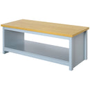 Grey Rustic Coffee Table with Storage and Wood Effect Top