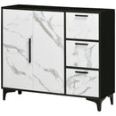 Modern White Marble Sideboard with 2 Doors and 3 Drawers