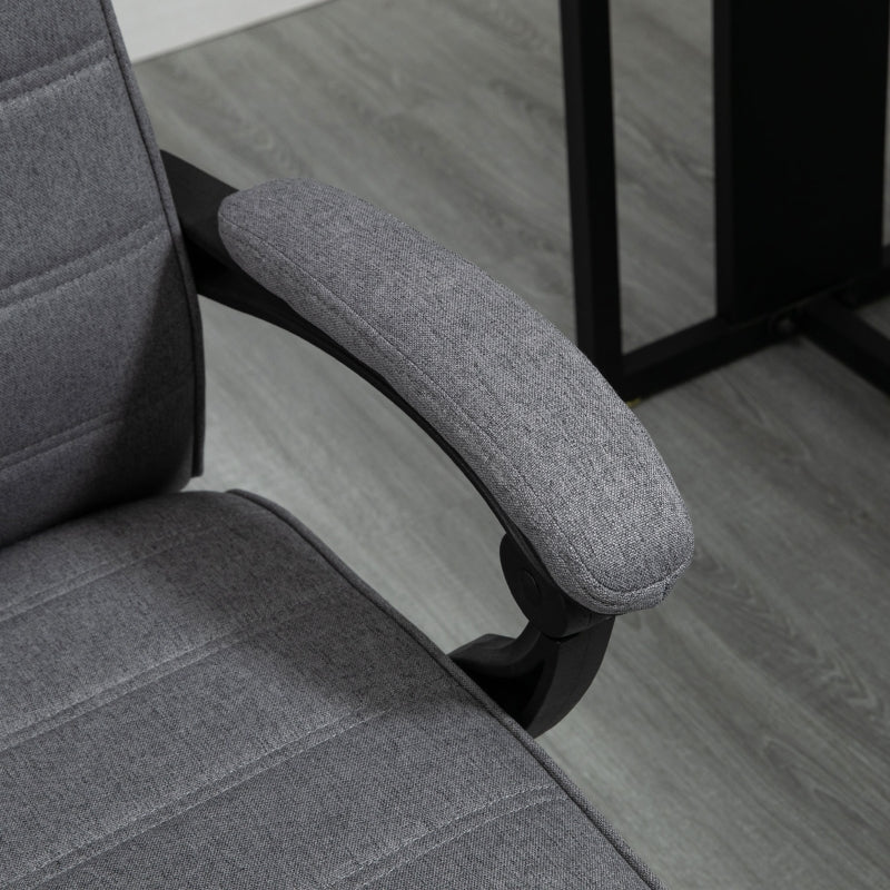 Grey Fabric Swivel Office Chair with Adjustable Height and Wheels