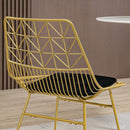 Gold Metal Dining Chairs Set of 2 with Velvet Cushion