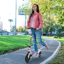 White Foldable Kick Scooter with Shock Absorption for Teens and Adults