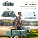 Dark Green 2-Bedroom Waterproof Camping Tent for Family Fishing Hiking