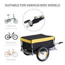 Yellow Bicycle Cargo Trailer with Folding Storage & Removable Cover
