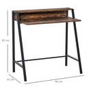 Rustic Brown Home Office Writing Desk with Storage Shelf 84x45cm