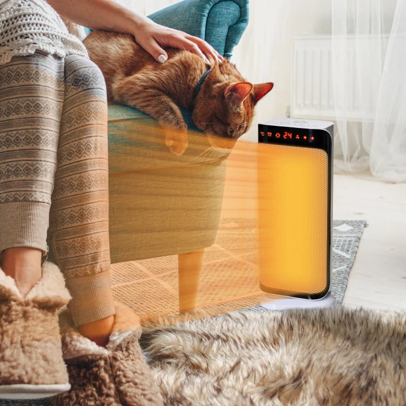 Black Ceramic Portable Electric Heater with Safety Features