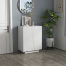 White High Gloss Freestanding Storage Cabinet with Adjustable Shelves