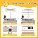 Wooden Sandbox with Canopy and Kitchen Toys for Outdoor Play - Blue