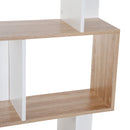 5-Tier Natural Wood S-Shaped Bookcase