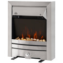 Stainless Steel Electric Fireplace with Pebble Burning Effect - 2KW Heater, LED Flame - Silver