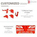 54-Piece Grey/Red On-Wall Tool Organizer Kit for Home Garage DIY