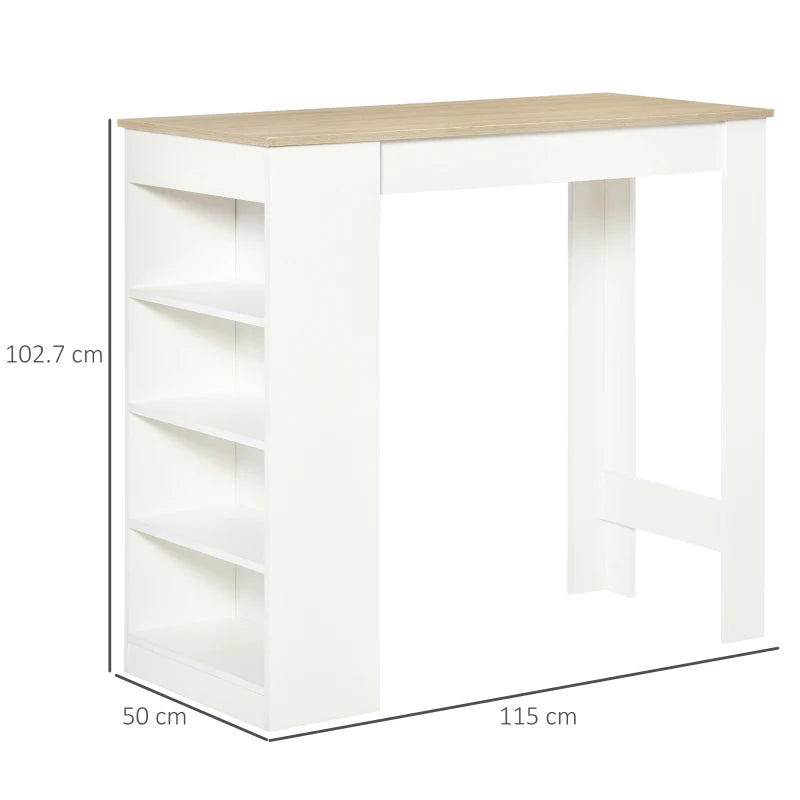 Natural 4-Tier Storage Bar Table