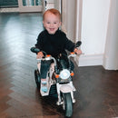 White Kids 6V Battery Powered Trike with Lights and Music