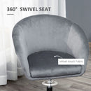 Grey Swivel Fabric Bar Stool with Adjustable Height