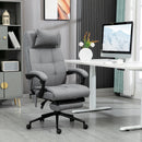 Grey Fabric Vibration Massage Office Chair with Heat & Footrest