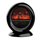 Black Tabletop Electric Fireplace Heater with Realistic Flame Effect