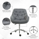 Dark Grey Velvet Ergonomic Office Chair with Adjustable Height and Support