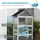 Grey Wooden Bird Cage with Stand for Finches & Parakeets