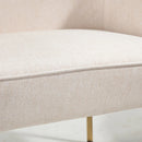 White Fabric Modern Armchair with Metal Legs