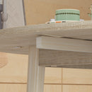 Round Drop Leaf Dining Table, Natural Wood, Seats 4