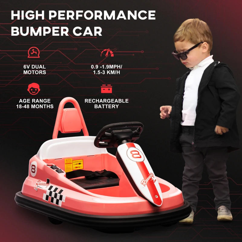 6V Pink Electric Kids Bumper Car with Music and Lights