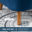 Blue Velvet Accent Chair with Solid Wood Legs