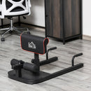 Black Sissy Squat Machine with Hip Thrust Bench & Push Up Stand