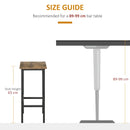 Rustic Brown Industrial Bar Stools, Set of 2 Kitchen Breakfast Chairs with Footrest