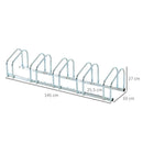 Silver Bike Storage Rack (5 Racks) - Floor/Wall Mount Bicycle Stand