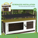 Outdoor Rabbit Cage with Sliding Trays, Asphalt Roof - 2 Tiers, Grey