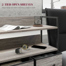 Grey Wood Effect 5-Drawer Rustic Fabric Chest