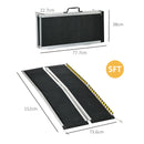 Aluminium Folding Wheelchair Ramp, 152x73cm, 272KG Capacity, Non-Skid Surface