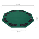 Portable 1.2m 8-Player Poker Table Top - Green
