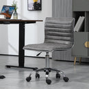 Grey Mid-Back Swivel Office Chair with Armless Design