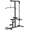 Adjustable Seat Cable Pulley Tower - Black