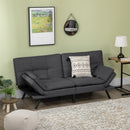 Grey Tufted 3 Seater Sofa Bed with Adjustable Armrests and Backrest