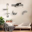Grey Cat Wall Furniture Set with Hammock, Ladder, Platforms & Steps
