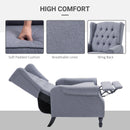 Light Grey Reclining Wingback Armchair with Footrest