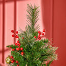 5ft Green Artificial Christmas Tree with Realistic Branches and Red Berries