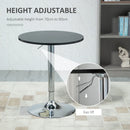 Black Round Height Adjustable Bar Table with Metal Base