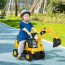Yellow Kids Ride-On Digger Toy with Shovel & Horn for Ages 1-3