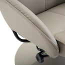 Grey Leather Swivel Recliner Chair with Footrest