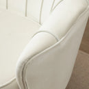 Modern Cream Velvet Loveseat Sofa with Petal Backrest