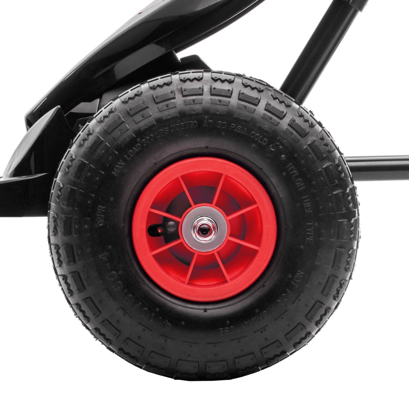 Red Kids Pedal Go Kart with Adjustable Seat and Inflatable Tyres