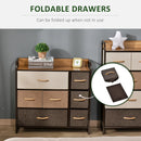 Grey Fabric 7-Drawer Dresser with Steel Frame