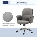 Light Grey Rocking Office Chair with Arm Rests & Wheels