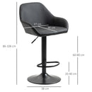 Black Swivel Bar Stools Set of 2 with Footrest and Backrest