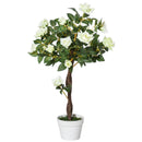 White Rose Artificial Plant in Pot - Indoor Outdoor Home Decor, 90cm