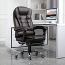 Brown High Back Executive Office Chair with Footrest
